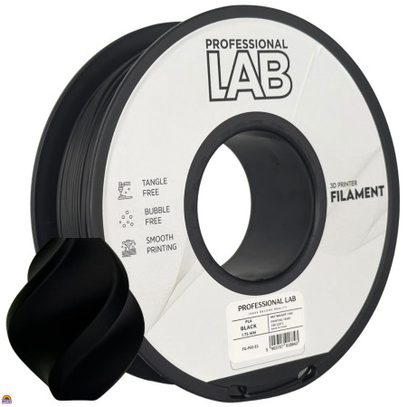 PLA Profissional Lab Preto - Diâmetro 1,75mm Bobine 1kg