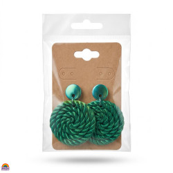 Brincos Multicor Verdes Espirais 3D