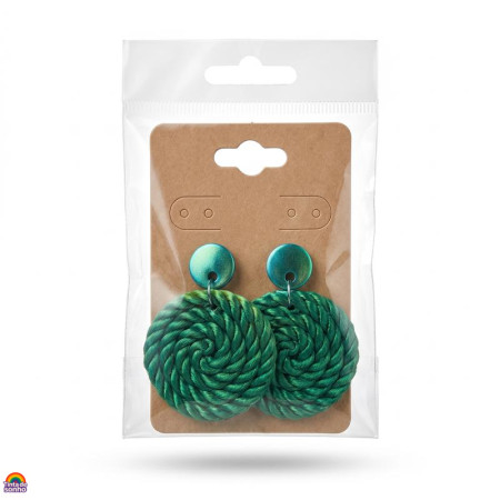 Brincos Multicor Verdes Espirais 3D