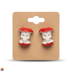 Brincos Caveira Maçã Criativos 3D