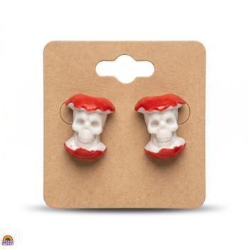 Brincos Caveira Maçã Criativos 3D
