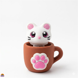 Clicker 3D Gato na Chávena Artigo Sensorial