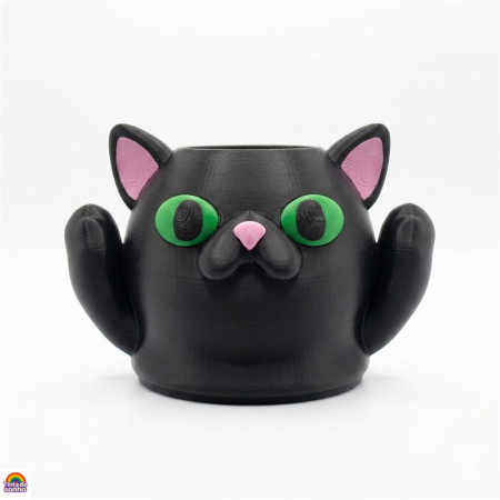 Porta Lápis e Canetas Gato Preto Criativo