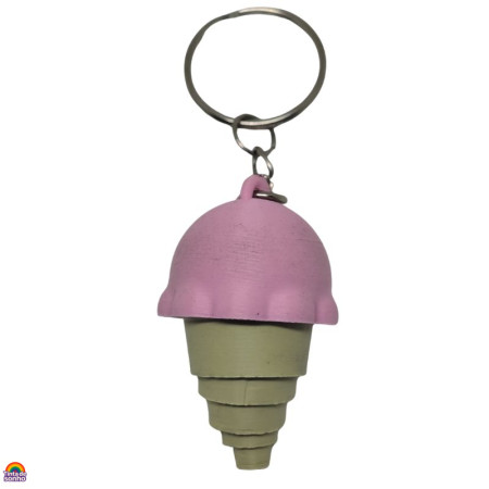 Porta-Chaves Gelado Rosa Flexível 3D