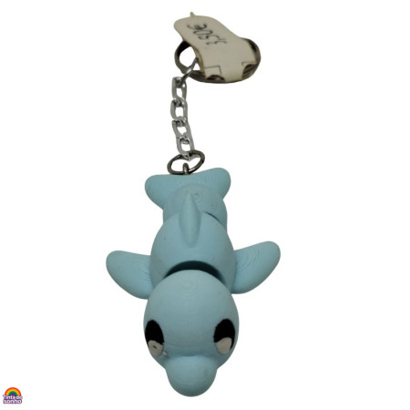 Porta-Chaves Golfinho Azul Flexível 3D