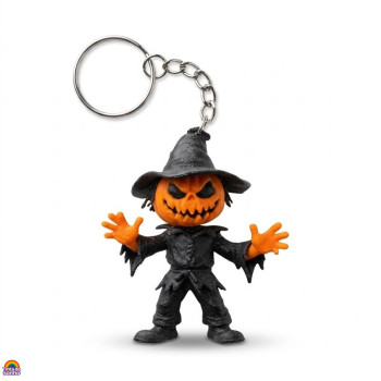 Porta-Chaves Espantalho Jack-o'-Lantern 3D Flexível Porta-Chaves Espantalho Jack-o'-Lantern 3D Flexível