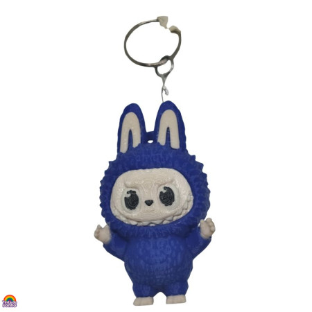Porta-Chaves Labubu Azul 3D Porta-Chaves Labubu Azul 3D