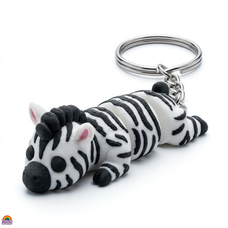 Porta-Chaves Zebra 3D Flexível