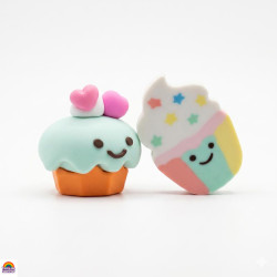 Conjunto de Borrachas Kawaii Cupcake