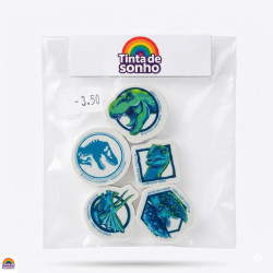 Conjunto de Borrachas Dinossauros Jurassic World