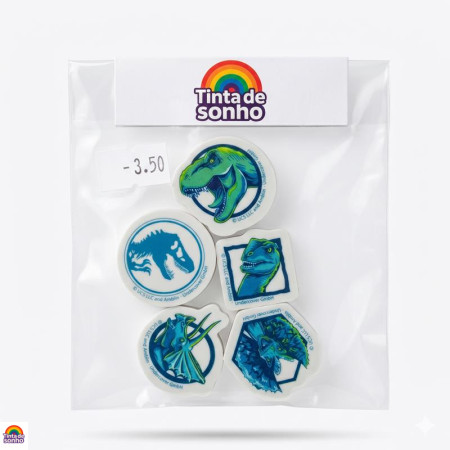 Conjunto de Borrachas Dinossauros Jurassic World