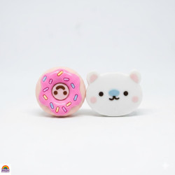 Conjunto de Borrachas Kawaii Donuts e Urso
