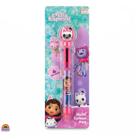 Caneta Multicor 6 Cores Gabby's Dollhouse