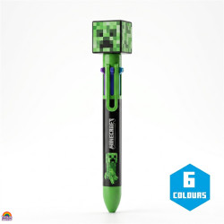 Caneta Minecraft Creeper Multicor 6 Cores