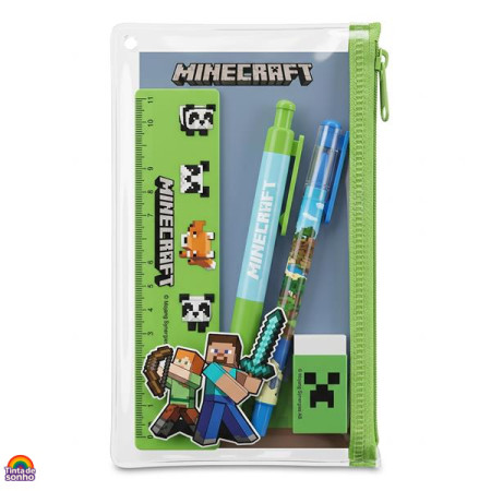 Conjunto Escolar Minecraft Completo
