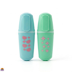 Conjunto de Mini Sublinhadores Pastéis Corações e Estrelas